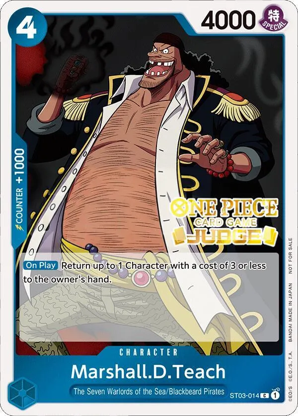 The Seven Warlords of the Sea 영어판 Marshall.D.Teach ST03-014 · 저지 팩 카드 앞면