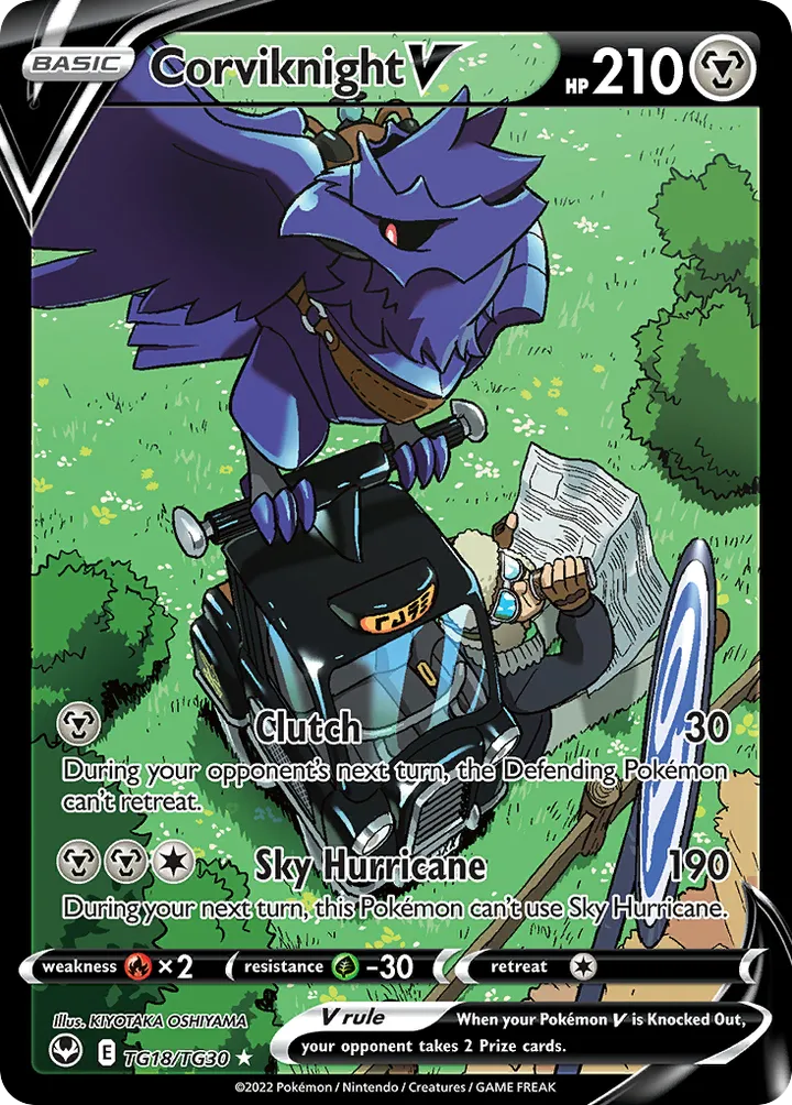 Sword & Shield—Silver Tempest 영어판 Corviknight V TG18 카드 앞면