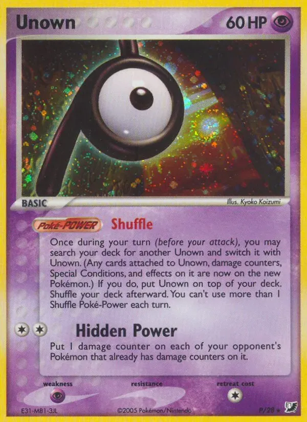 Front of Unown P, EX Unseen Forces English