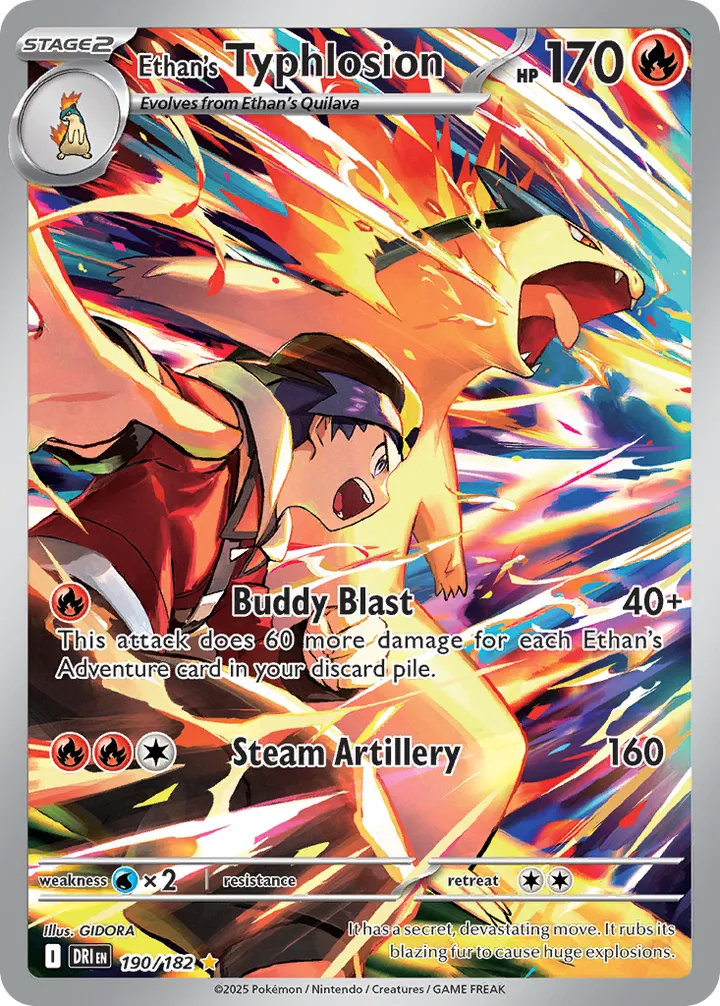 Scarlet & Violet—Destined Rivals 英語版 Ethan's Typhlosion 190 カード表面