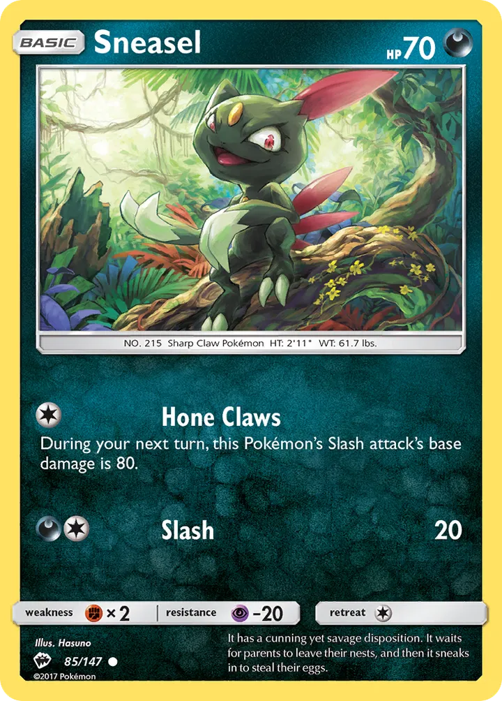 Sun & Moon—Burning Shadows 英語版 Sneasel 85 カード表面