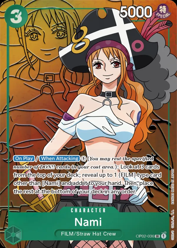 Paramount War 英語版 Nami OP02-036 · パラレル カード表面