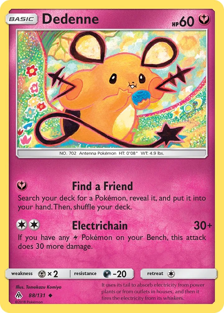 Sun & Moon—Forbidden Light 영어판 Dedenne 88 카드 앞면