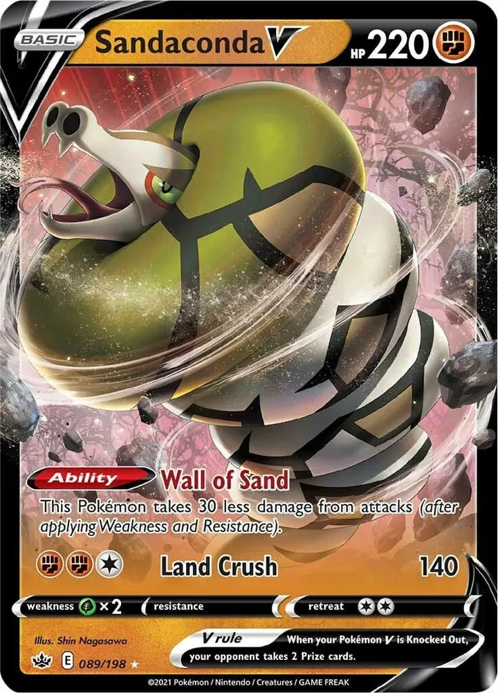 Sword & Shield—Chilling Reign 영어판 Sandaconda V 89 카드 앞면