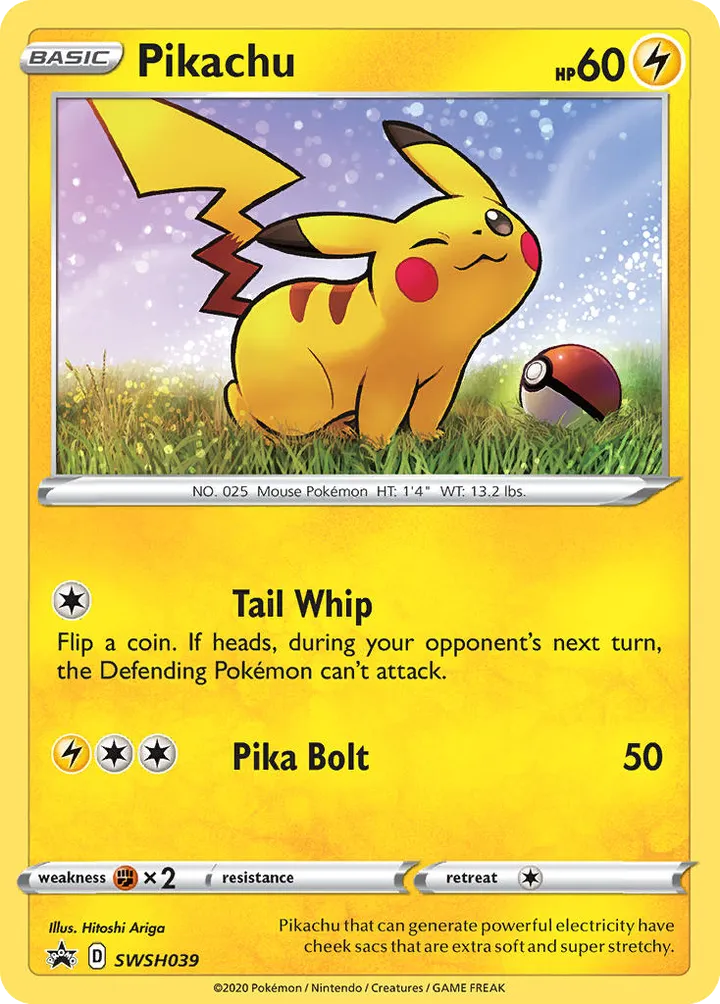 SWSH Black Star Promos 영어판 Pikachu SWSH039 카드 앞면