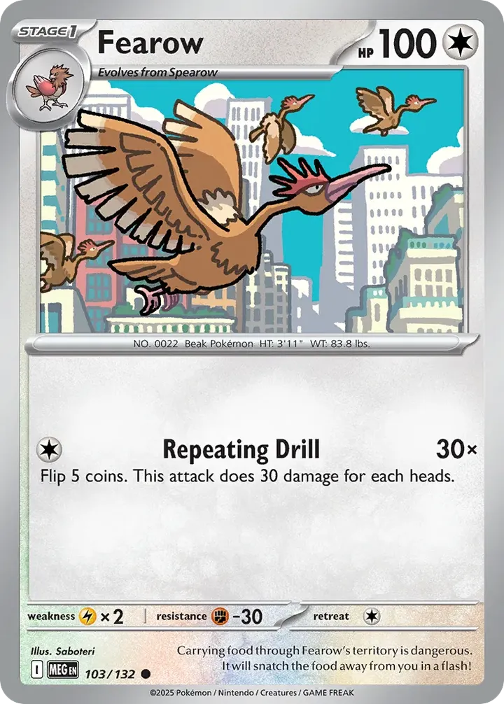 Mega Evolution 英語版 Fearow 103 カード表面