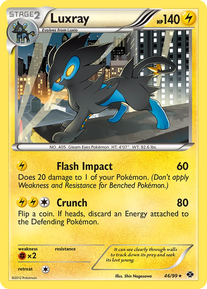 Black & White—Next Destinies 영어판 Luxray 46 카드 앞면