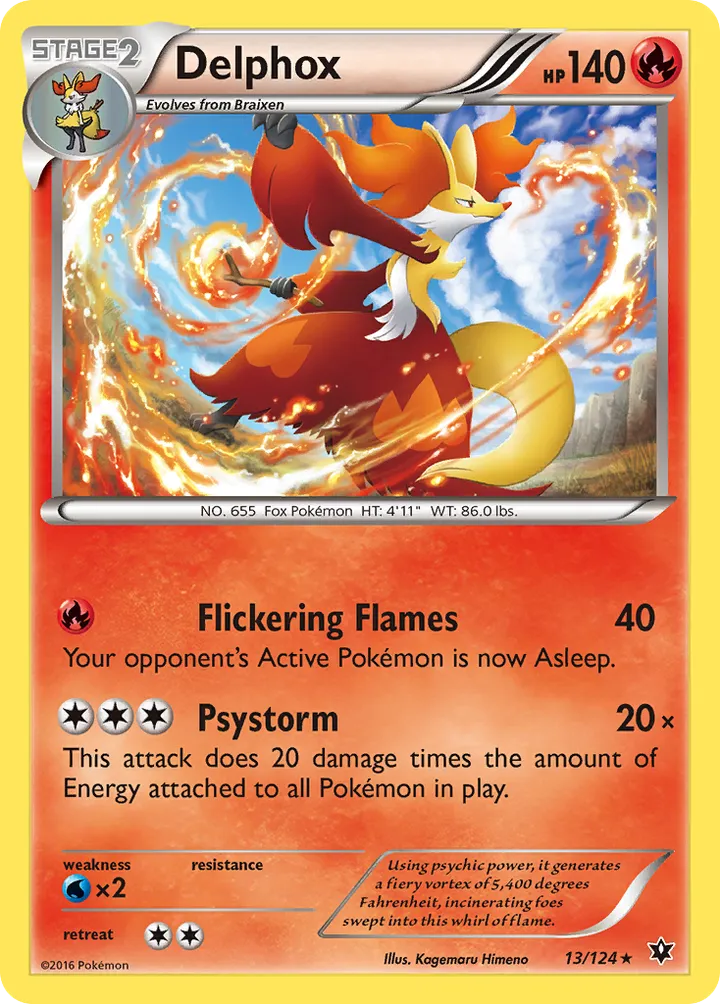 XY—Fates Collide 英語版 Delphox 13 カード表面