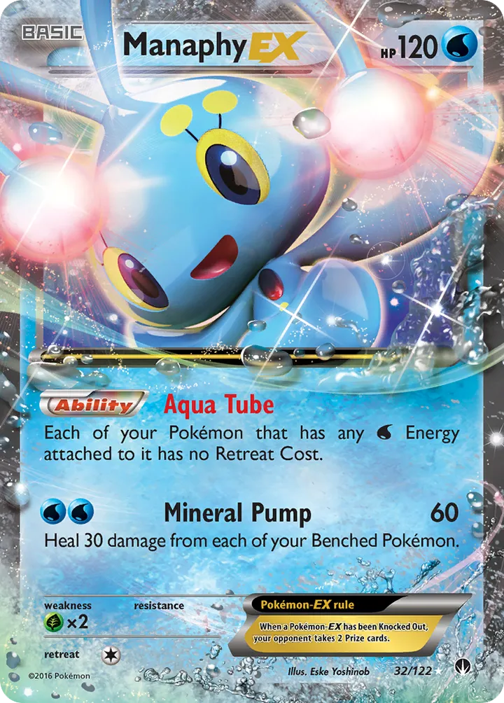 XY—BREAKpoint 영어판 Manaphy-EX 32 카드 앞면