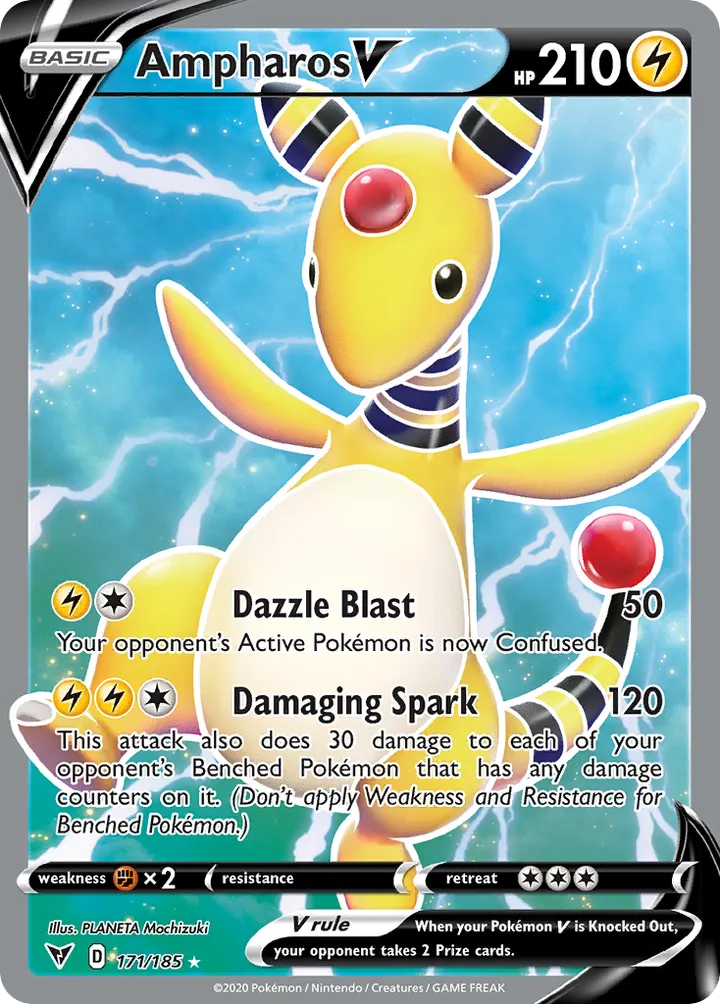 Sword & Shield—Vivid Voltage 영어판 Ampharos V 171 카드 앞면