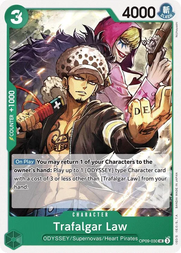 Emperors in the New World 英語版 Trafalgar Law OP09-030 · 記念大会 カード表面