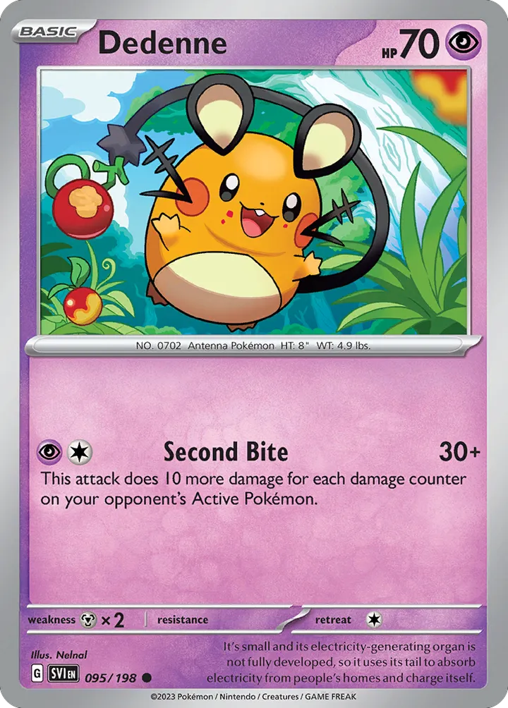 Scarlet & Violet 영어판 Dedenne 95 카드 앞면