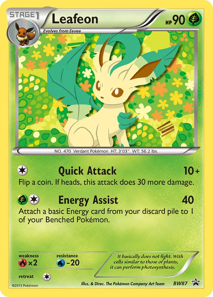BW Black Star Promos 영어판 Leafeon BW87 카드 앞면