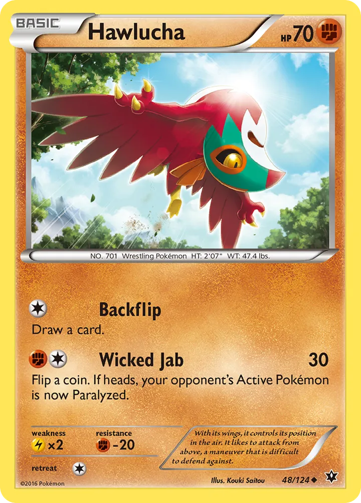 XY—Fates Collide 영어판 Hawlucha 48 카드 앞면