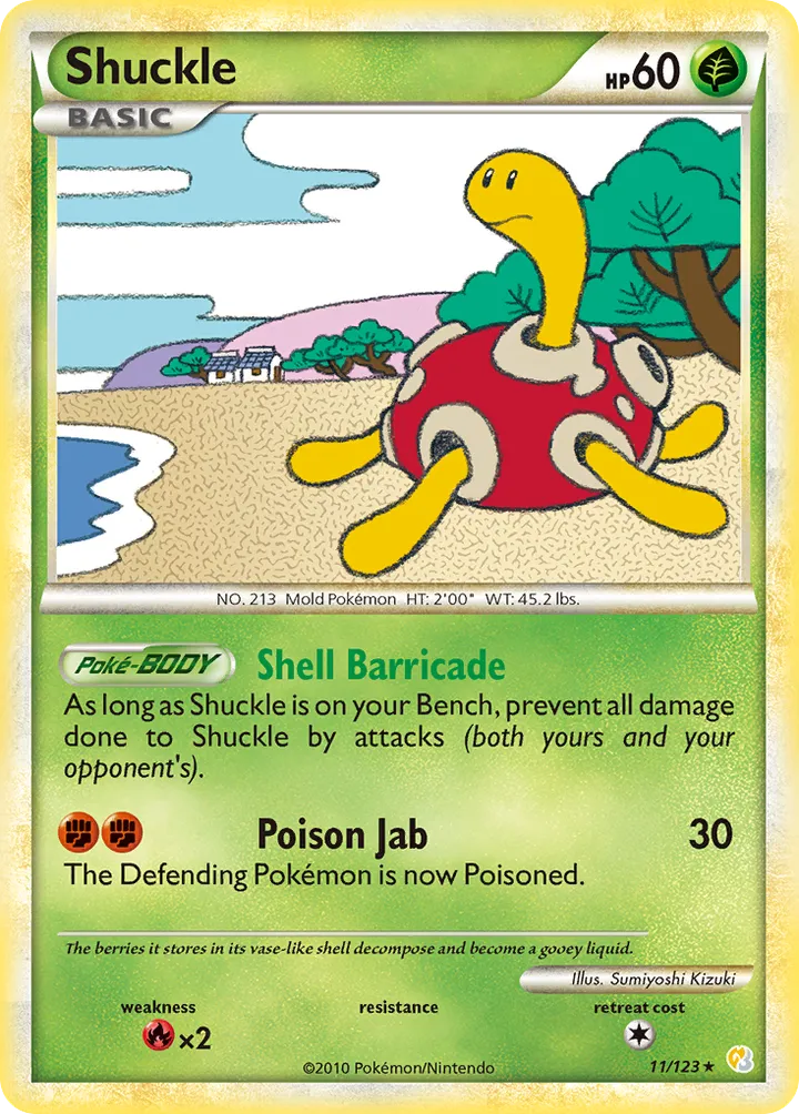 HeartGold & SoulSilver 英語版 Shuckle 11 カード表面