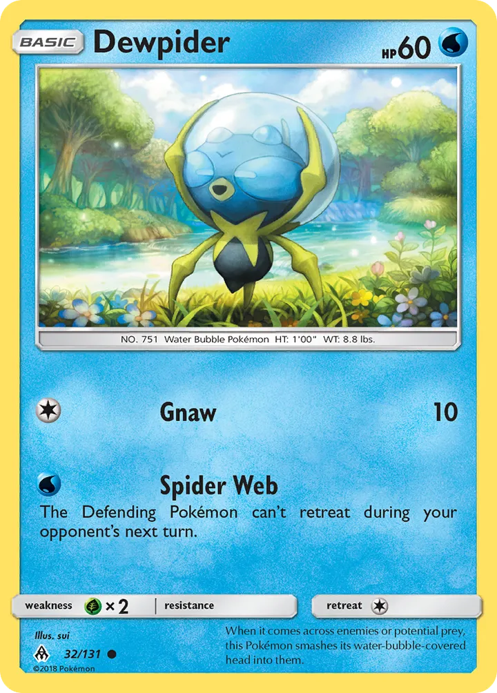 Sun & Moon—Forbidden Light 영어판 Dewpider 32 카드 앞면
