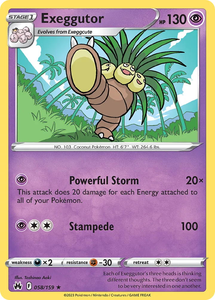 Crown Zenith 英語版 Exeggutor 58 カード表面