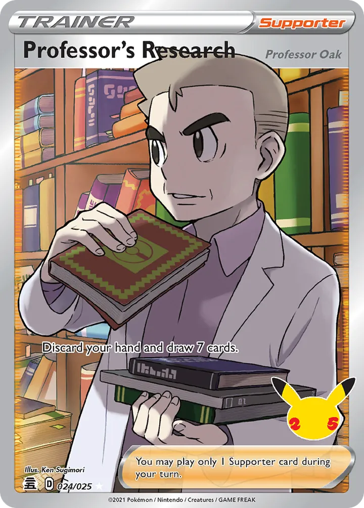 Celebrations 英語版 Professor's Research (Professor Oak) 24 カード表面
