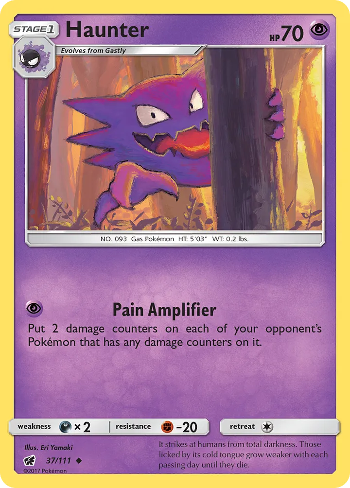 Sun & Moon—Crimson Invasion 영어판 Haunter 37 카드 앞면