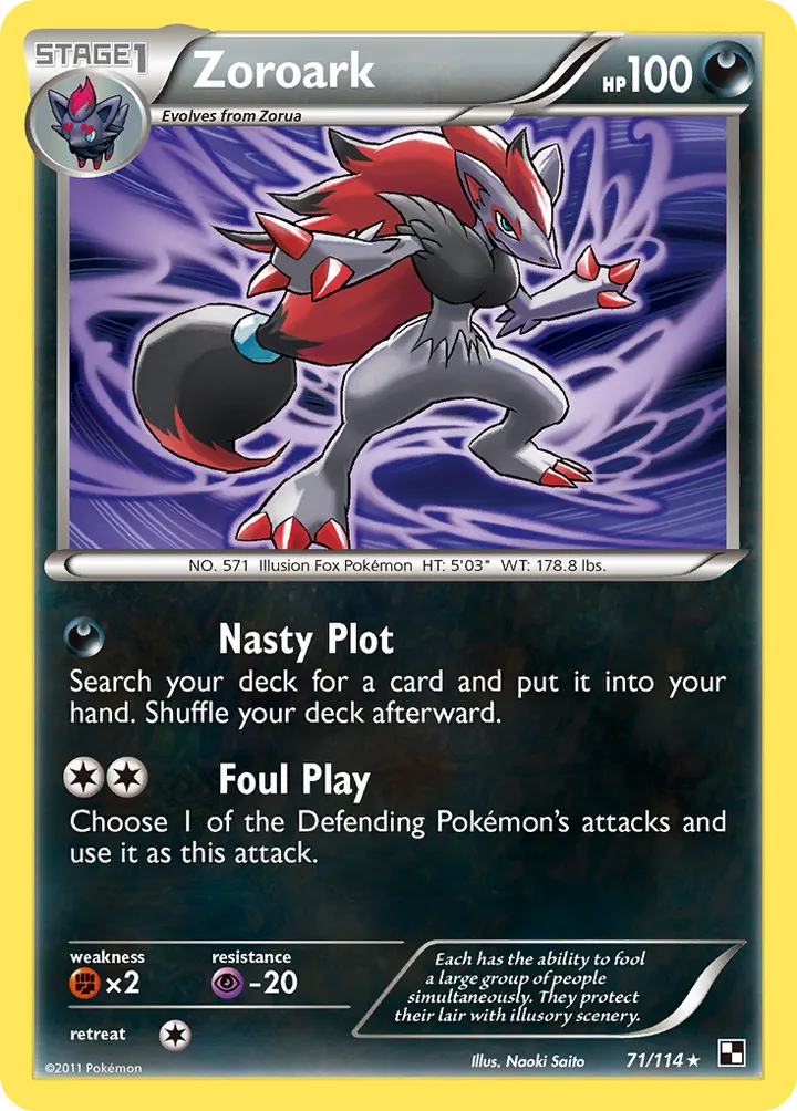 Black & White 英語版 Zoroark 71 カード表面