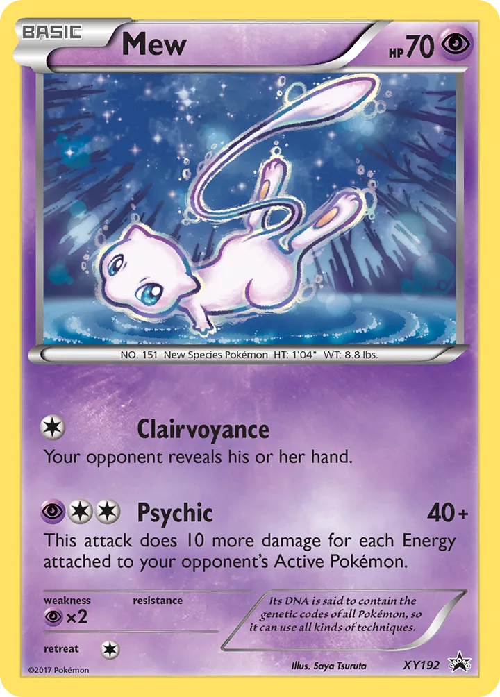 Front of Mew XY192, XY Black Star Promos English