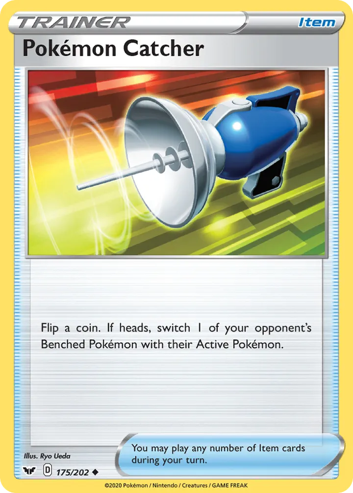 Sword & Shield 영어판 Pokémon Catcher 175 카드 앞면