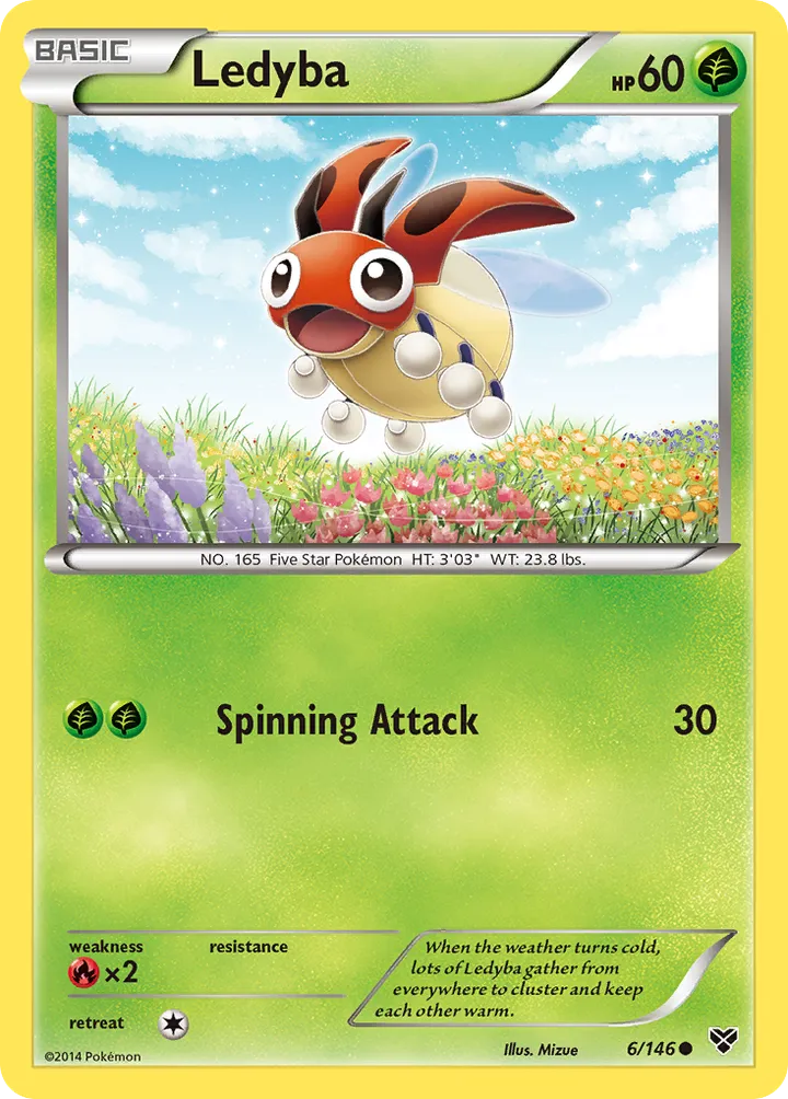 XY 英語版 Ledyba 6 カード表面