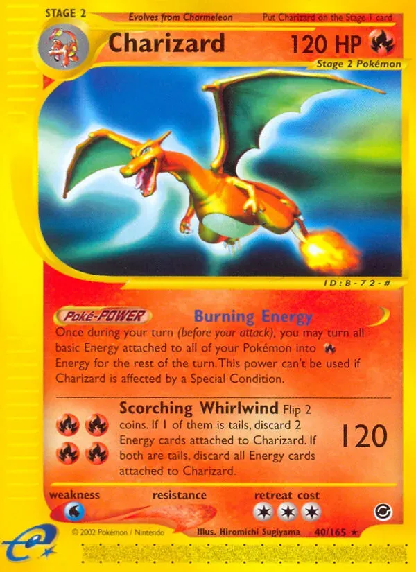 Expedition Base Set 英語版 Charizard 40 カード表面