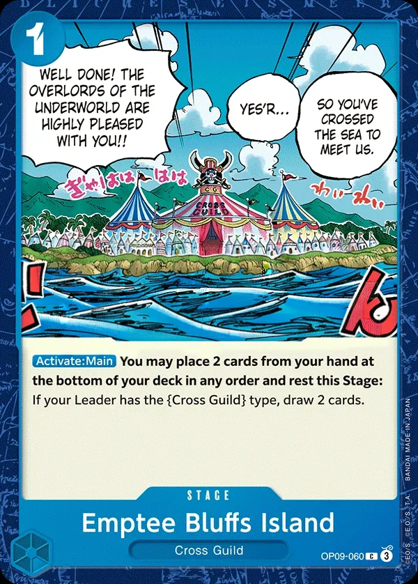 Emperors in the New World 영어판 Emptee Bluffs Island OP09-060 카드 앞면
