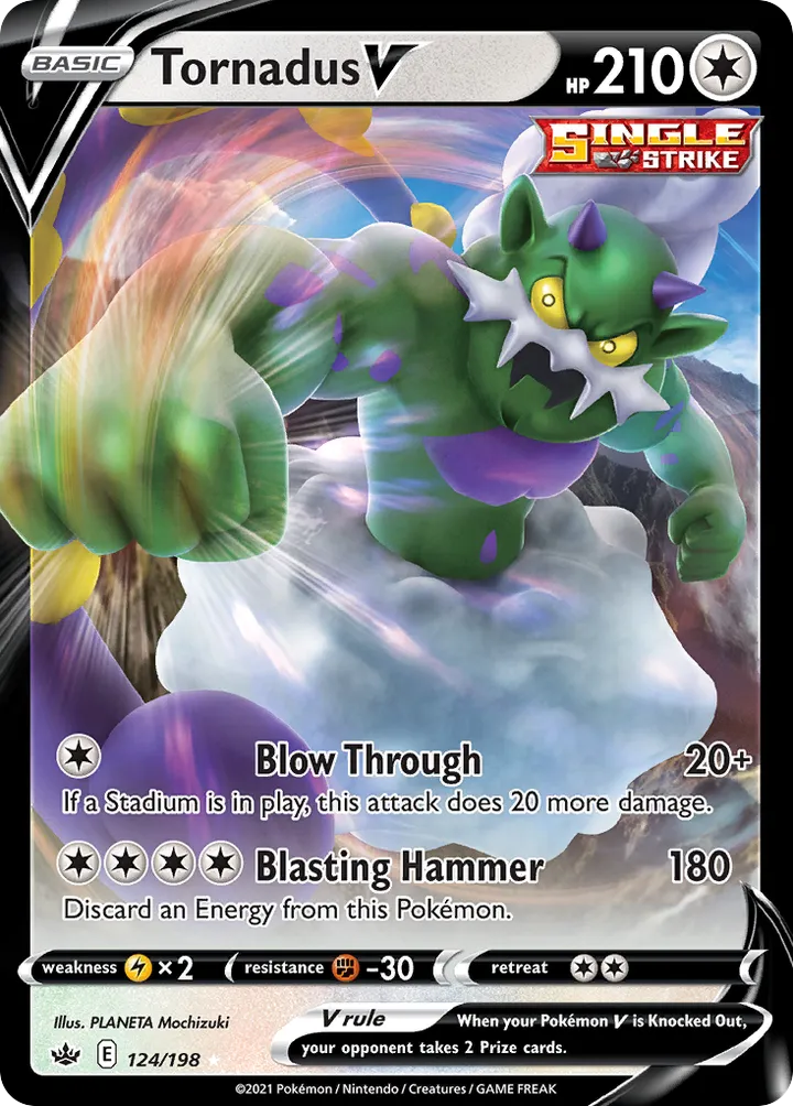 Sword & Shield—Chilling Reign 영어판 Tornadus V 124 카드 앞면
