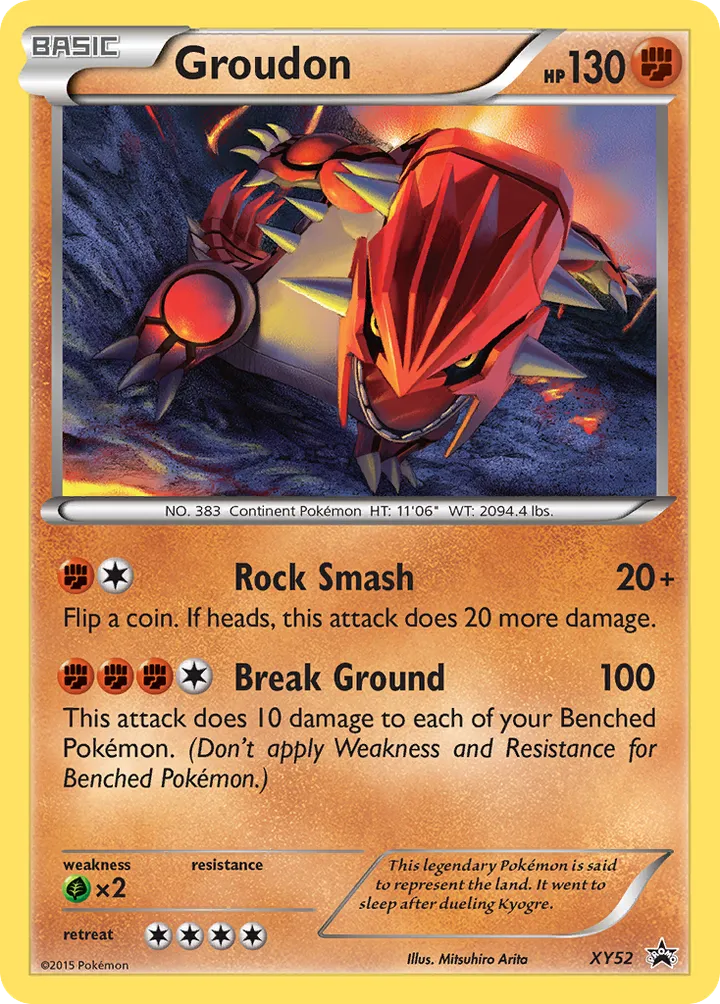 XY Black Star Promos 영어판 Groudon XY52 카드 앞면