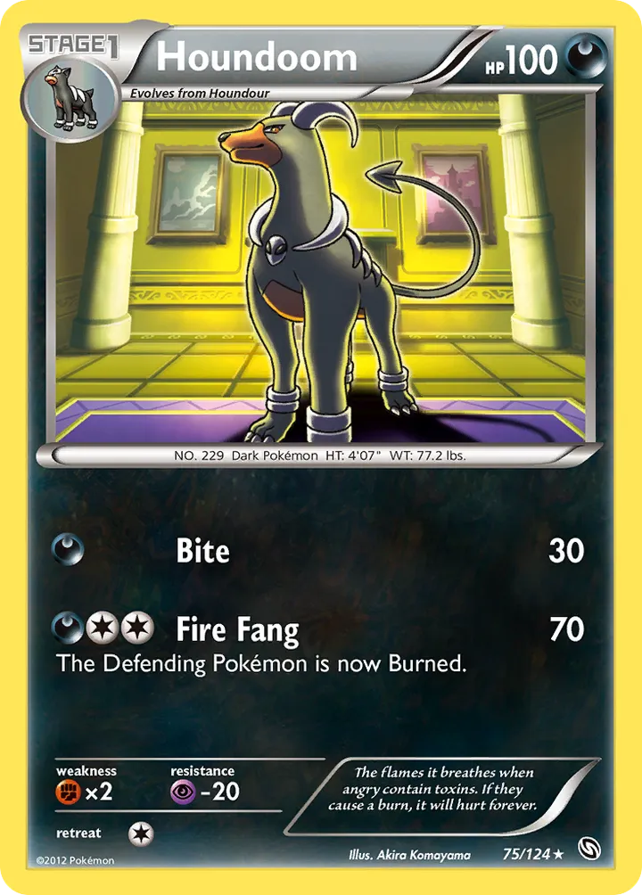 Black & White—Dragons Exalted 영어판 Houndoom 75 카드 앞면