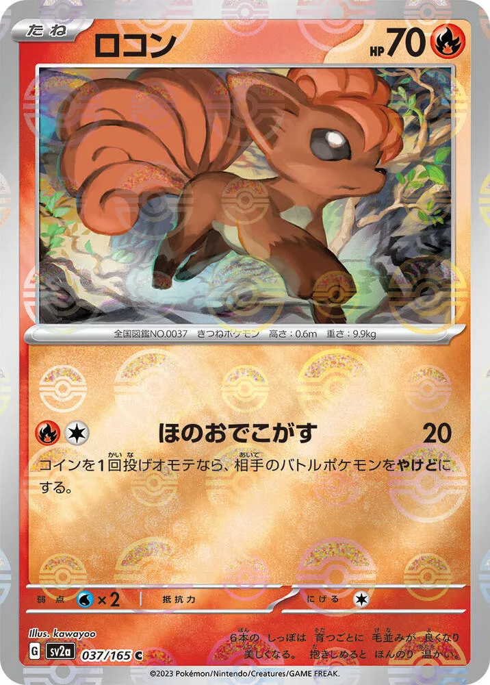 Front of Vulpix (Poke Ball Pattern) 37, ポケモンカード151 Japanese