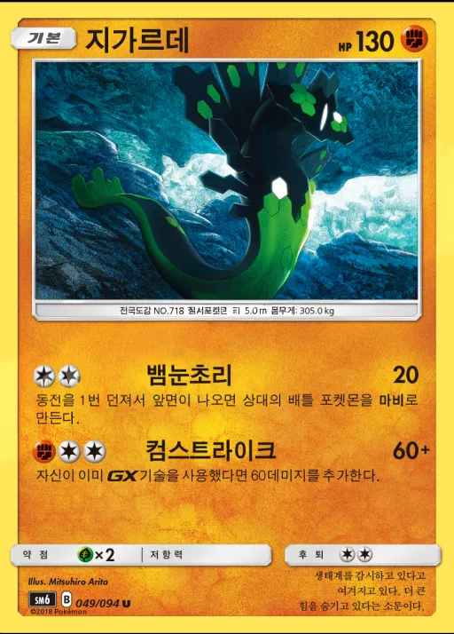 금단의 빛 韓国語版 지가르데 49 カード表面