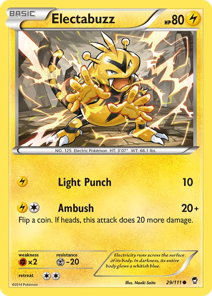 XY—Furious Fists 英語版 Electabuzz 29 カード表面