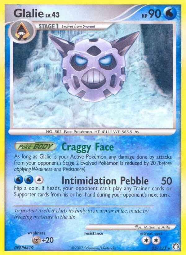 Diamond & Pearl—Mysterious Treasures 英語版 Glalie 25 カード表面