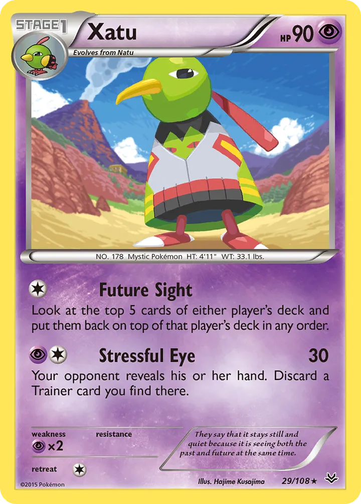 XY—Roaring Skies 영어판 Xatu 29 카드 앞면