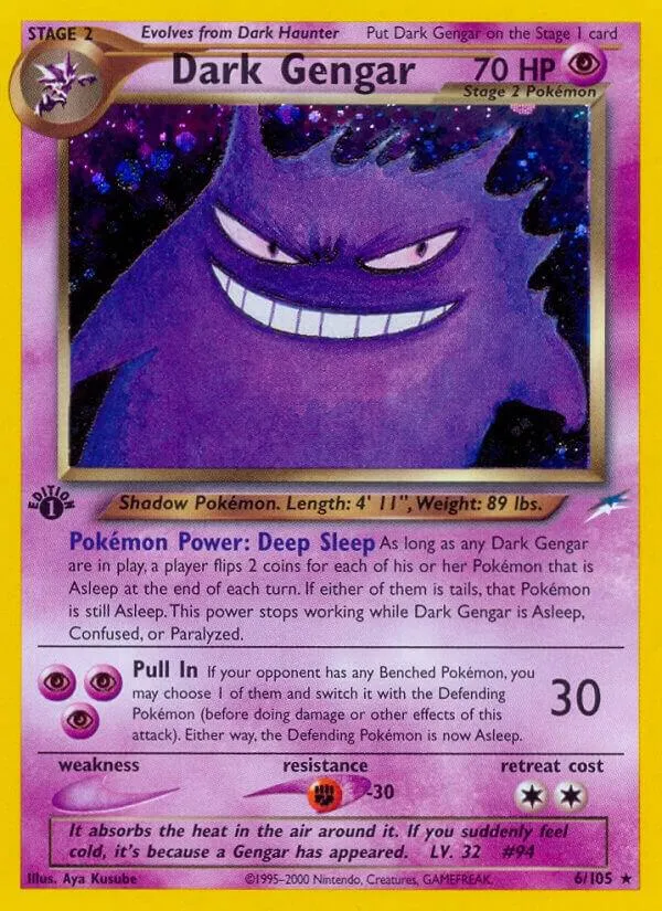 Neo Destiny 영어판 Dark Gengar 6 카드 앞면
