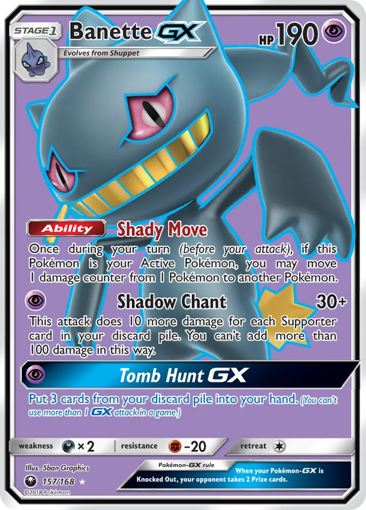 Sun & Moon—Celestial Storm 영어판 Banette-GX 157 카드 앞면