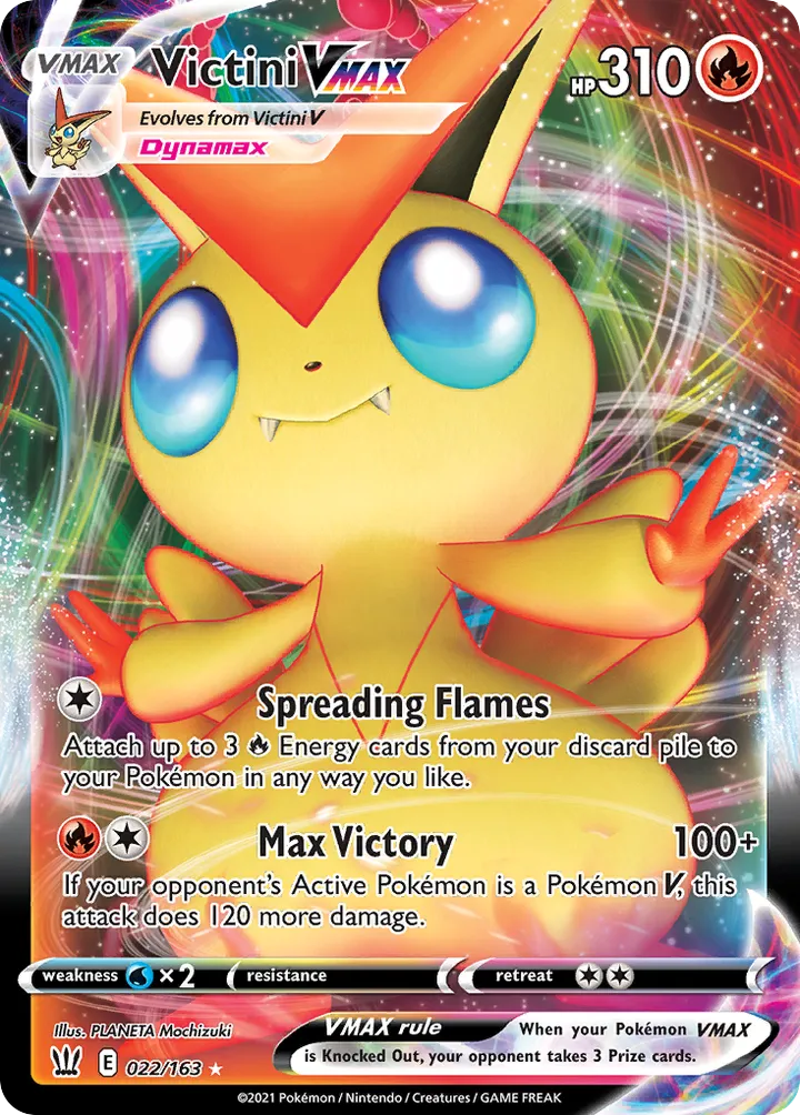 Sword & Shield—Battle Styles 영어판 Victini VMAX 22 카드 앞면