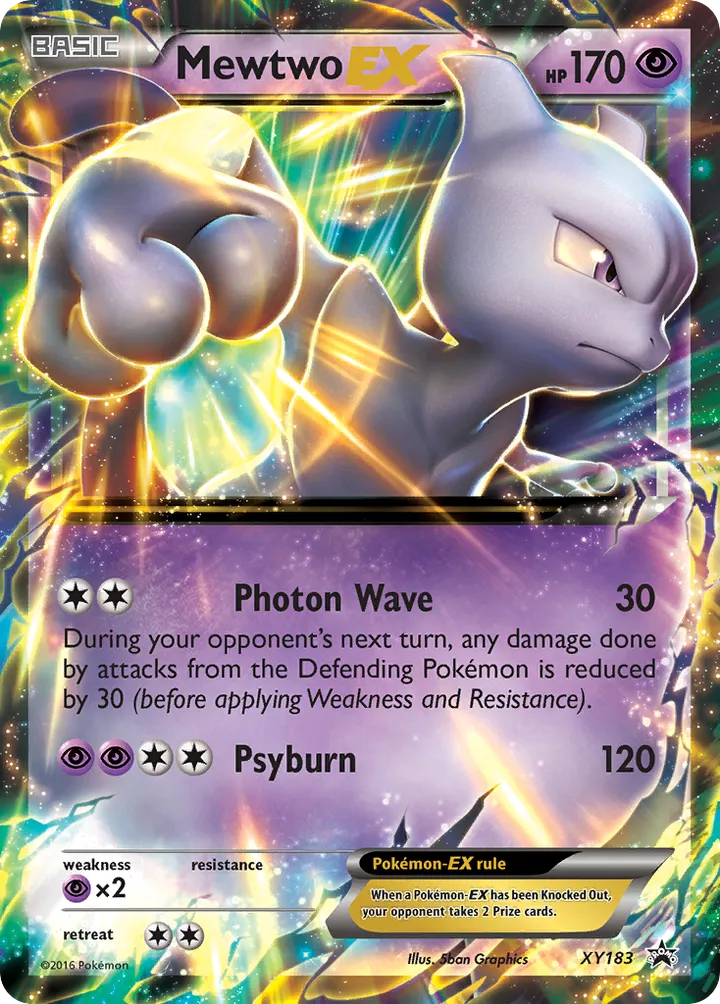 XY Black Star Promos 영어판 Mewtwo-EX XY183 카드 앞면