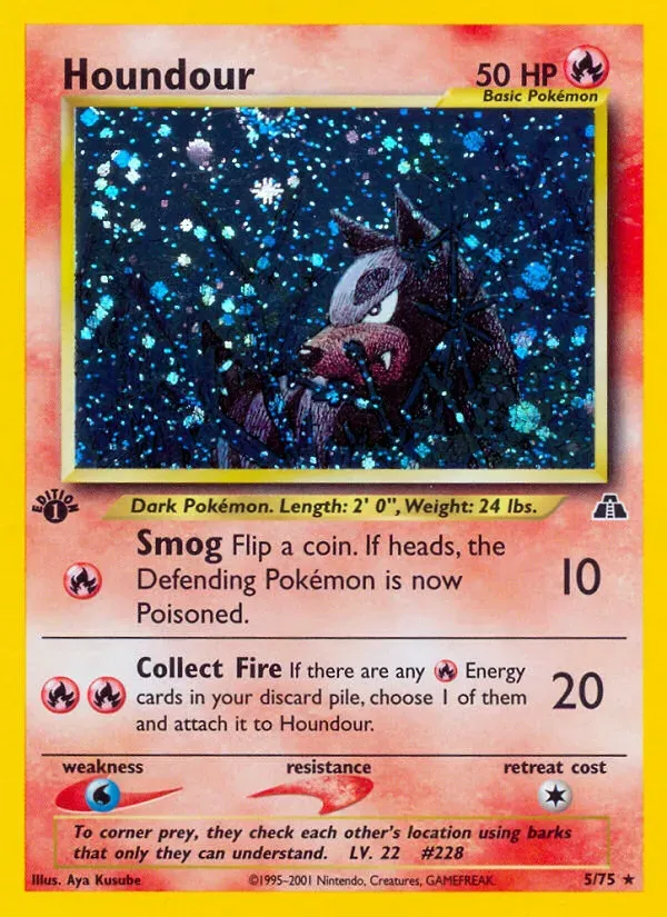 Neo Discovery 영어판 Houndour 5 카드 앞면