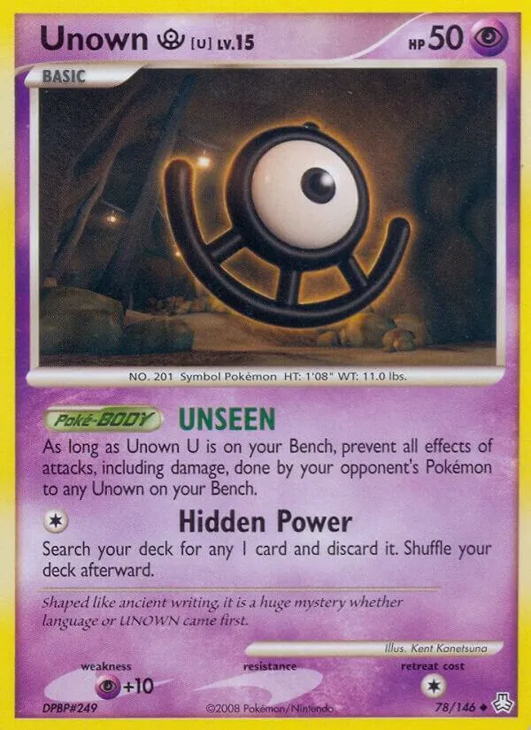 Diamond & Pearl—Legends Awakened 영어판 Unown (U) 78 카드 앞면