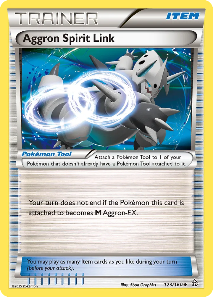 XY—Primal Clash 영어판 Aggron Spirit Link 123 카드 앞면