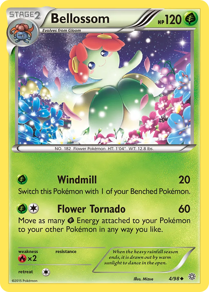 XY—Ancient Origins 英語版 Bellossom 4 カード表面