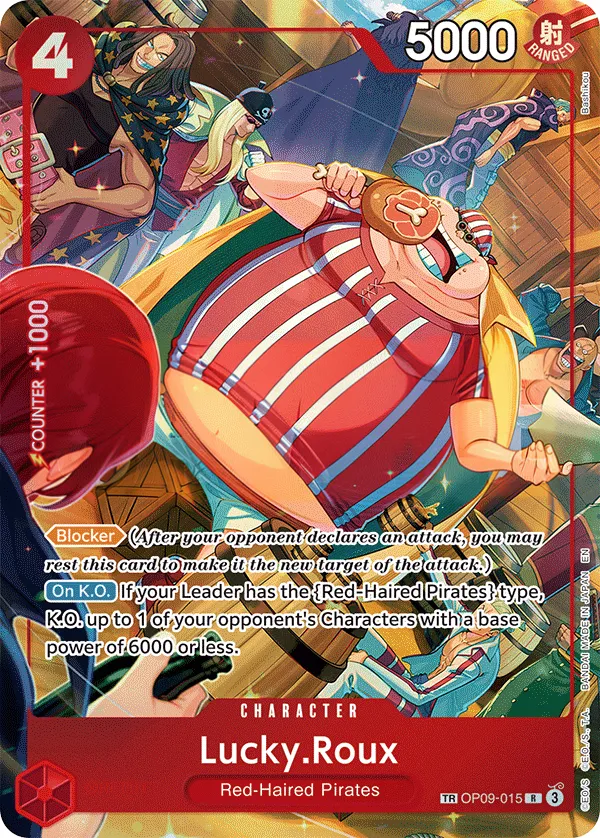 Emperors in the New World 영어판 Lucky.Roux OP09-015 · 패럴렐 카드 앞면