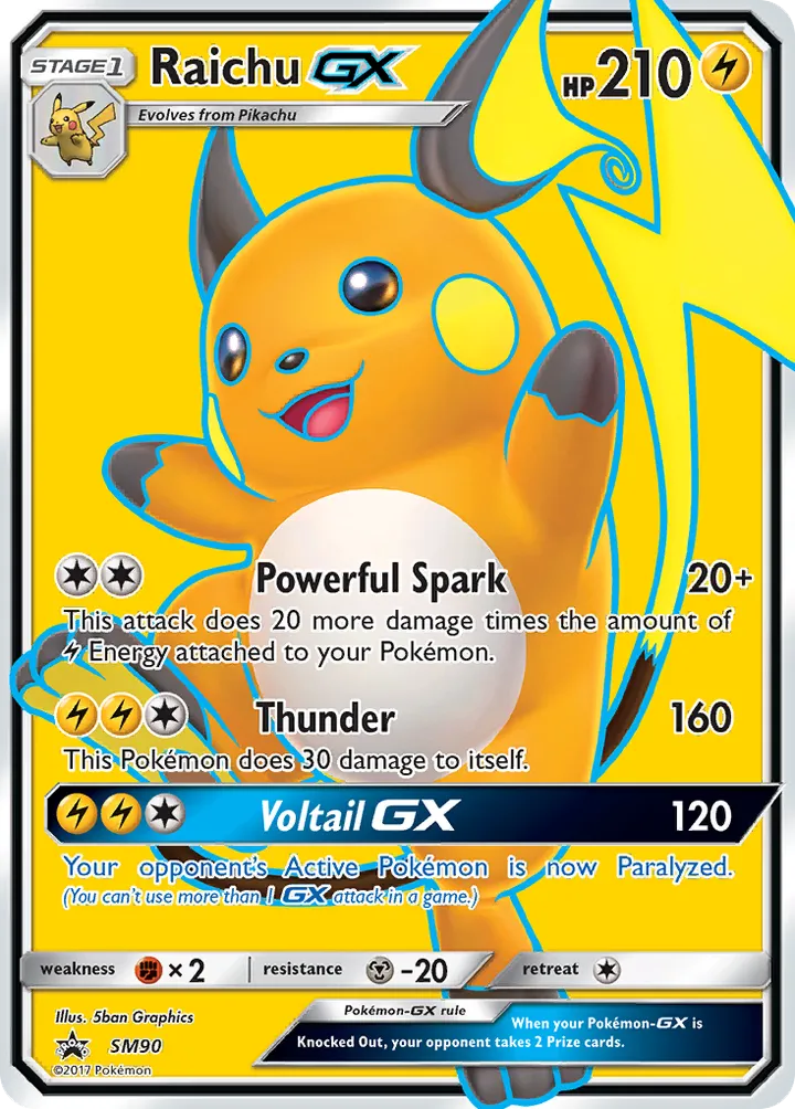 SM Black Star Promos 英語版 Raichu-GX SM90 カード表面