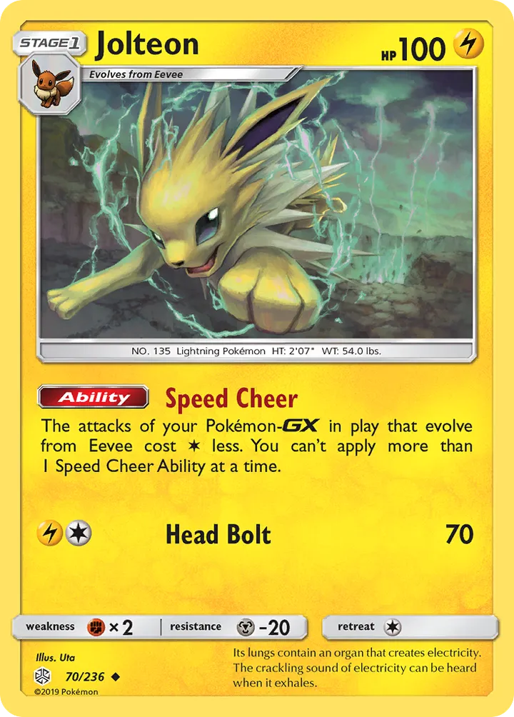 Sun & Moon—Cosmic Eclipse 영어판 Jolteon 70 카드 앞면