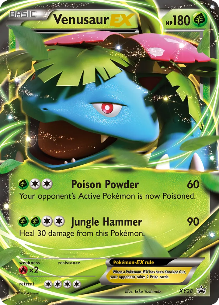 XY Black Star Promos 영어판 Venusaur-EX XY28 카드 앞면