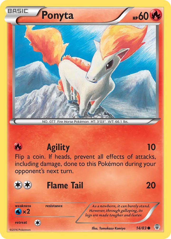 Generations 英語版 Ponyta 14 カード表面